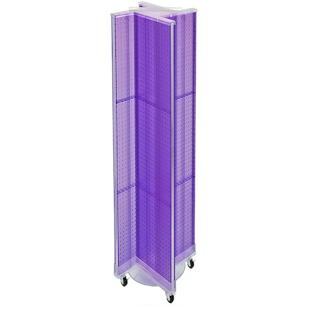 Azar Displays Pinwheel Pegboard Floor Display on Wheeled Base. 700461-PUR